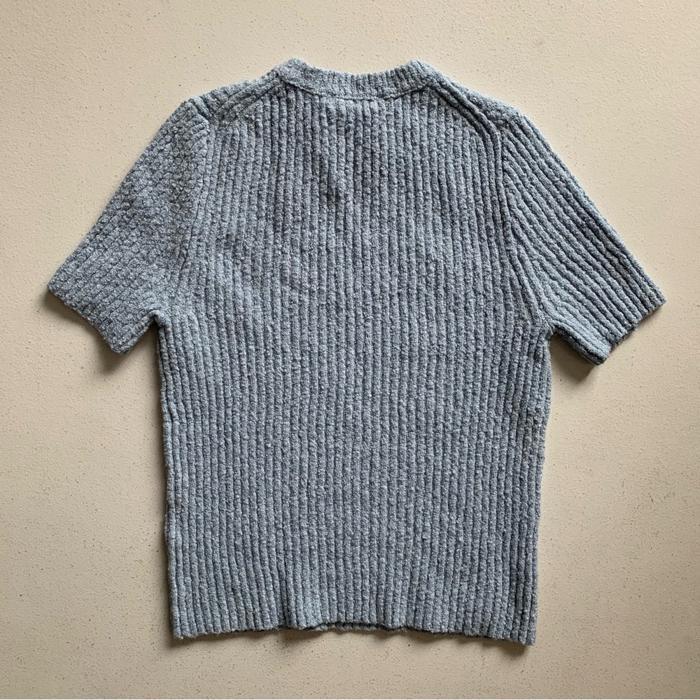 Madewell Blue Boucle-Knit Crewneck Sweater Tee Size XS Light NWT - Picture 6 of 14
